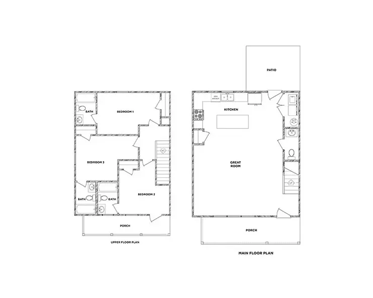 The Azalea - 3x3.5 Floor plan