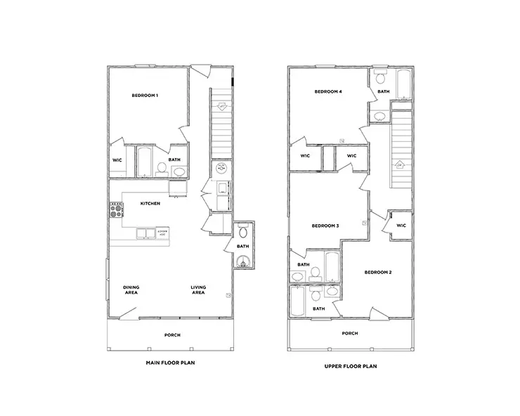 The Willow - 4x4.5 Floor plan