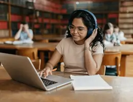 young woman studying
